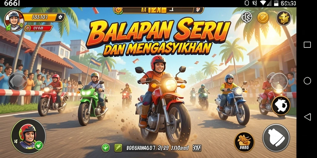 Tampilan gameplay balapan yang seru di 666I.