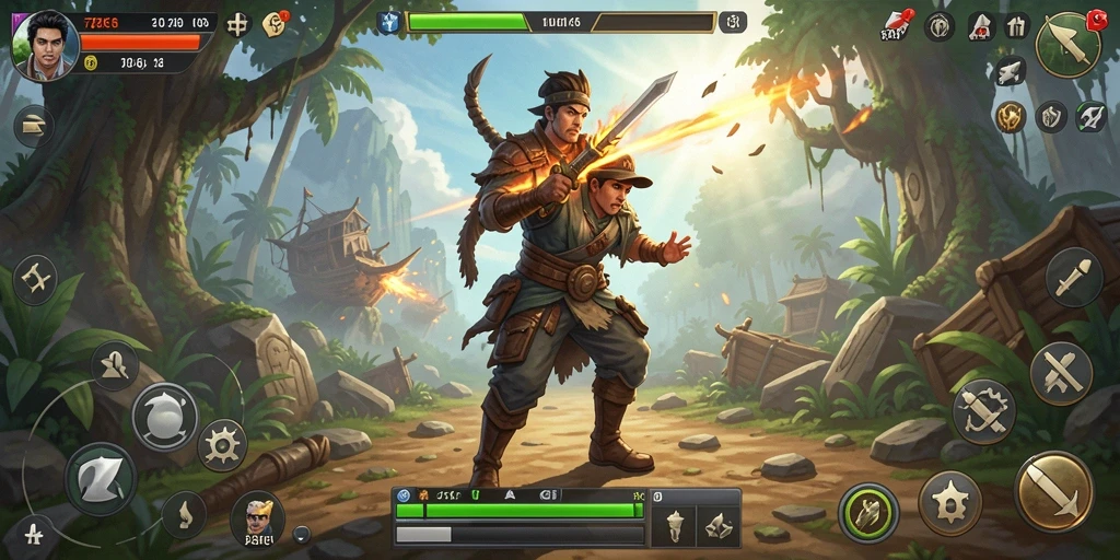 Tangkapan layar gameplay 73K yang penuh aksi.