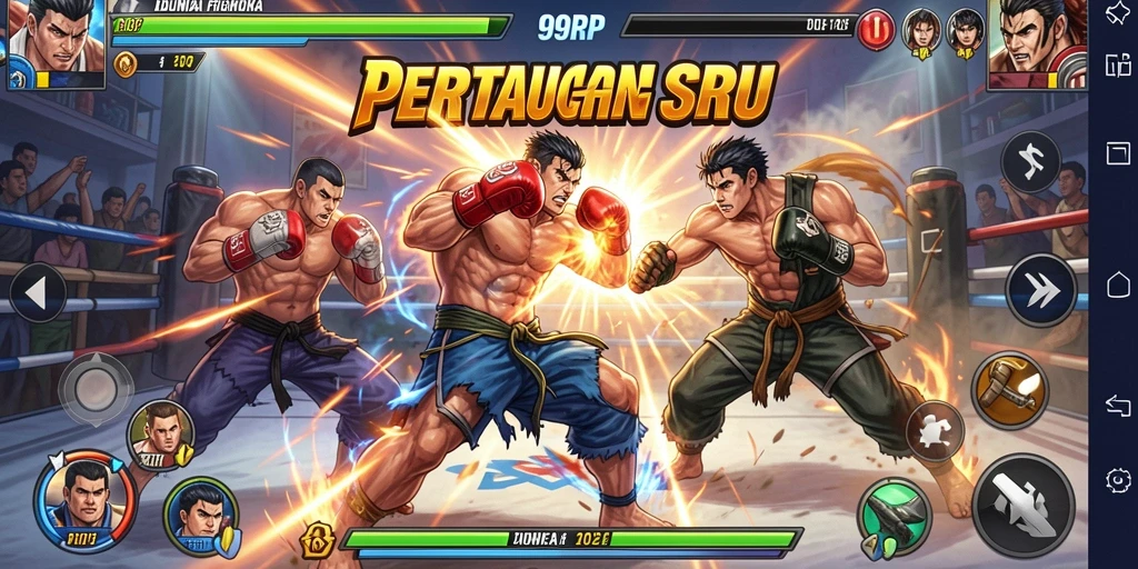 Tangkapan layar utama 99RP dengan aksi pertarungan yang mendebarkan.