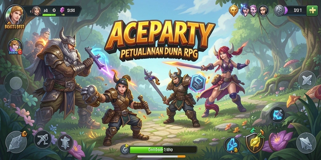 Tampilan gameplay seru dalam ACEPARTY dengan pertarungan yang dinamis.