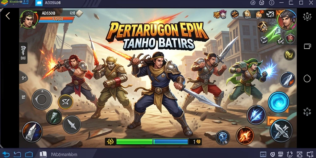 Screenshot utama menampilkan aksi pertarungan seru di ADS508.