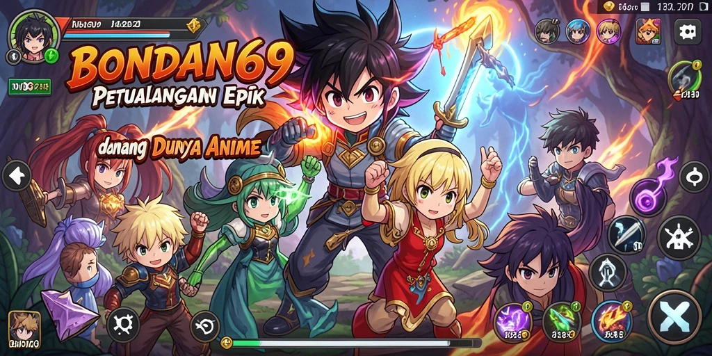 Screenshot gameplay BONDAN69 menunjukkan aksi seru karakter anime.