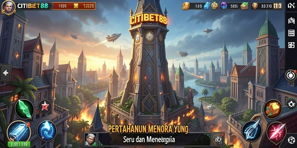 Gameplay seru CITIBET88 dengan menara pertahanan yang menarik.