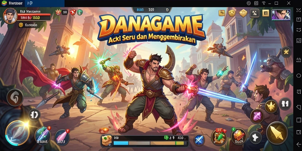 Tampilan seru gameplay DANAGAME di medan pertempuran.