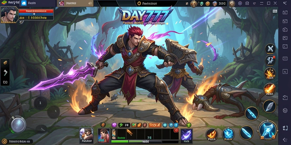 Screenshot utama DAY777 menampilkan aksi seru dalam dunia MMORPG.