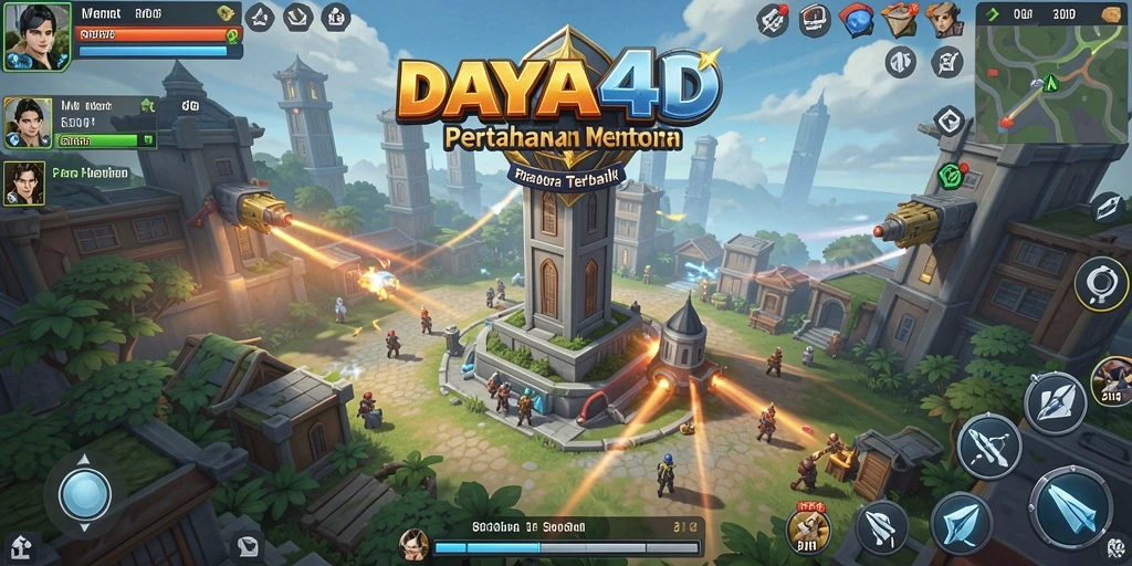 Tampilan gameplay seru dan menegangkan dalam DAYA4D Tower Defense.