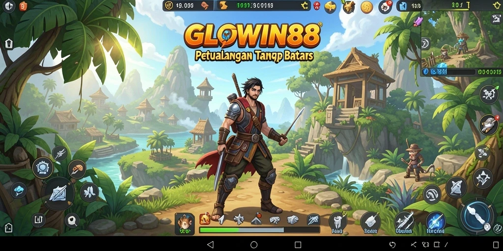 Gameplay GLOWIN88 yang menampilkan eksplorasi dunia terbuka yang menakjubkan.