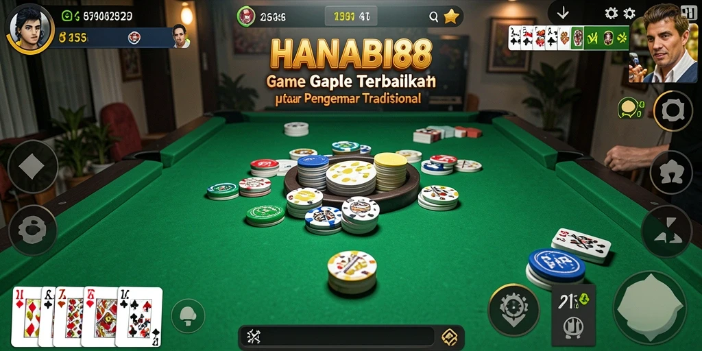 Screenshot menunjukkan gameplay seru saat bermain Gaple di HANABI88.