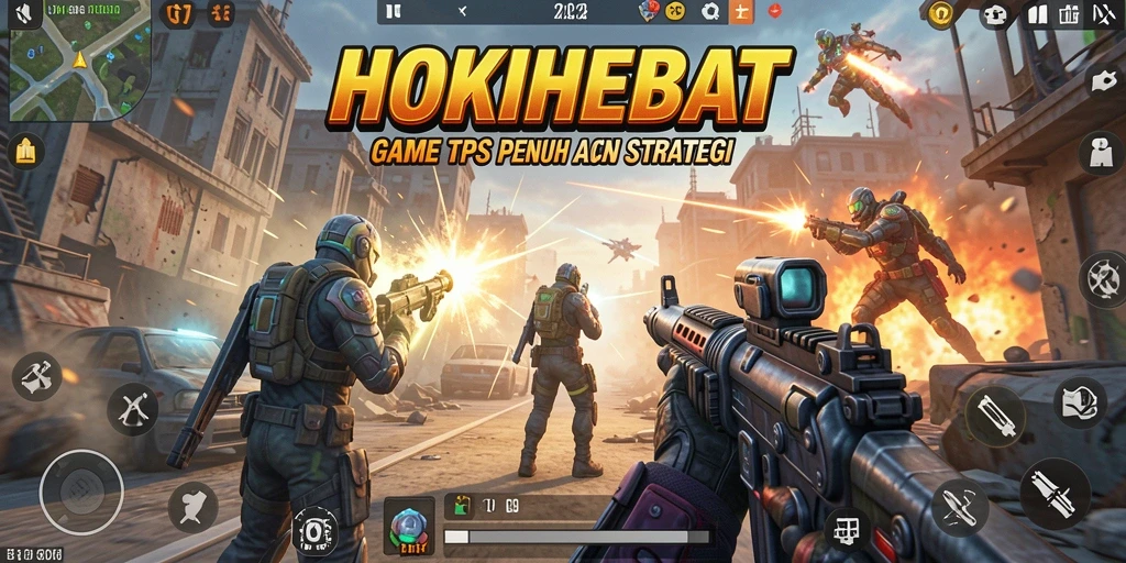Gameplay seru HOKIHEBAT dengan aksi tembak-menembak yang intens.