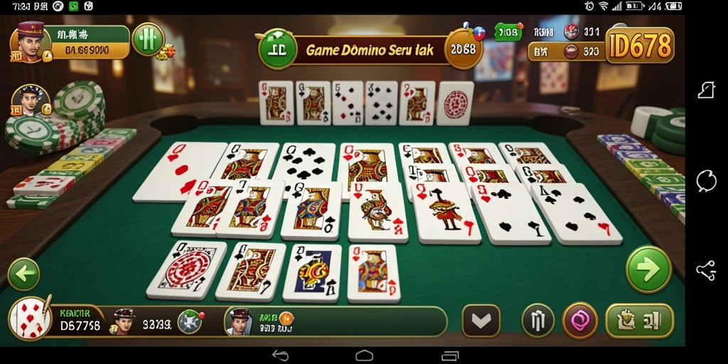 Tampilan gameplay seru di ID678 yang menampilkan keseruan bermain Domino.