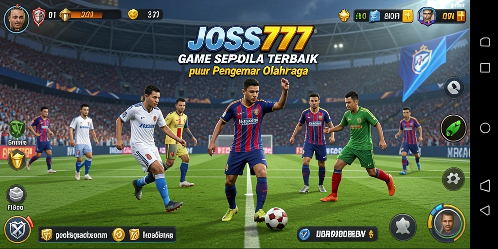 Tampilan gameplay JOSS777 yang menegangkan di lapangan sepak bola.