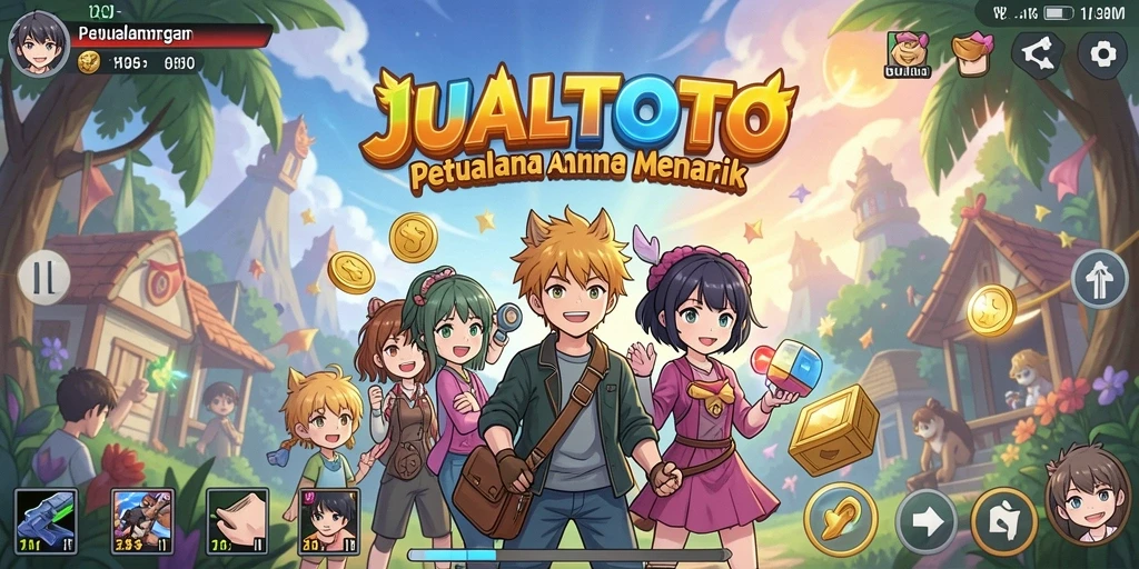 Tampilan gameplay yang mengesankan dari JUALTOTO dengan karakter Anime.