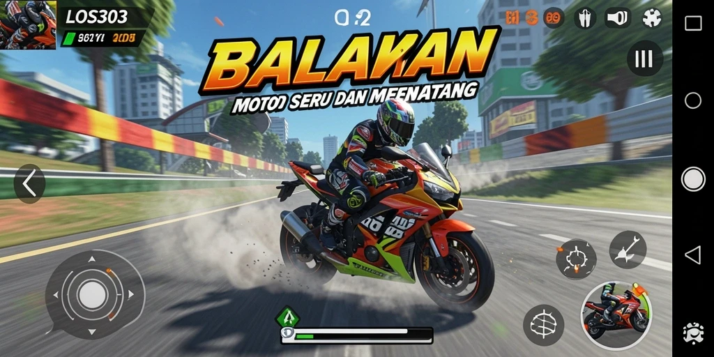 Tampilan gameplay seru LOS303 dengan trek balapan menantang.
