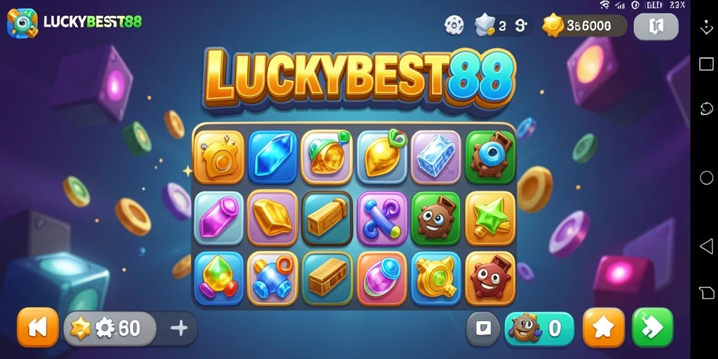 Tangkapan layar gameplay LUCKYBEST88 yang menggambarkan tantangan Match-3 yang seru.