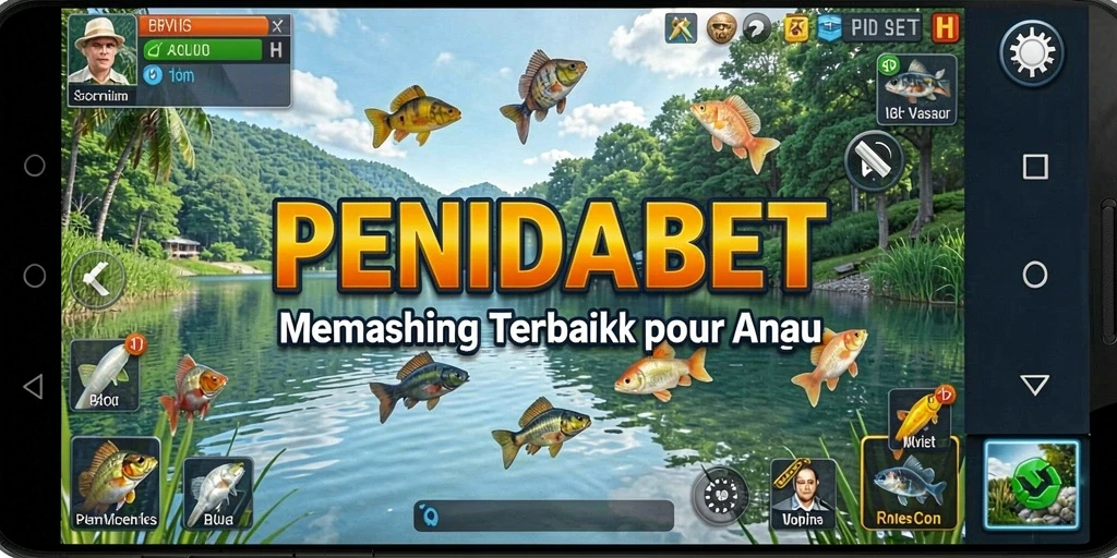 Screenshot permainan PENIDABET yang menunjukkan keseruan gameplay memancing.