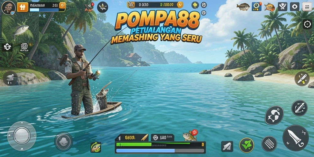Screenshot gameplay POMPA88 yang menampilkan suasana memancing yang memukau.