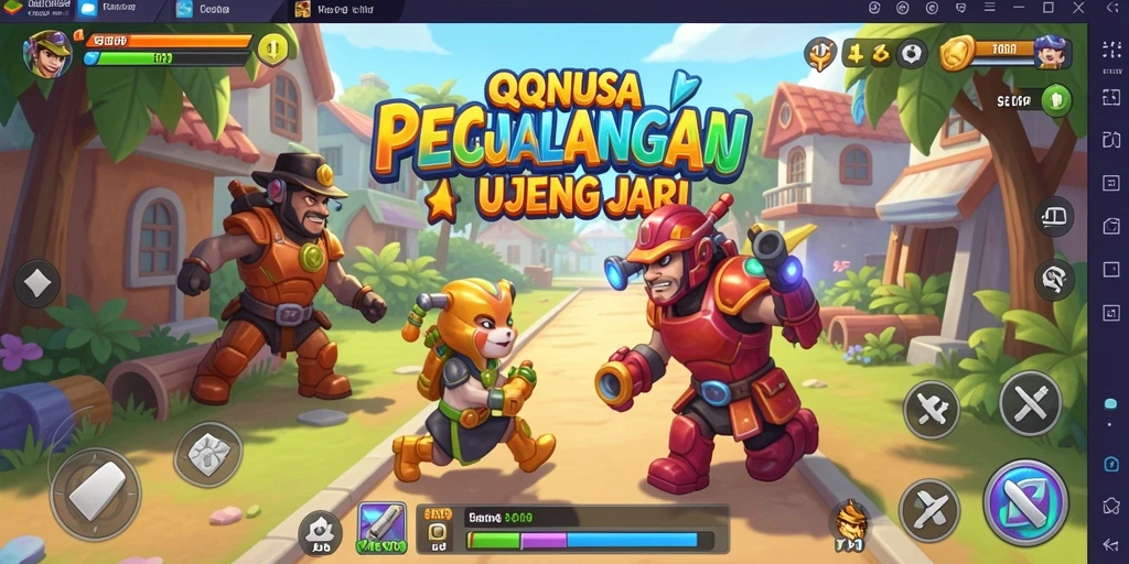 Tampilan gameplay seru di QQNUSA dengan rintangan yang menantang.