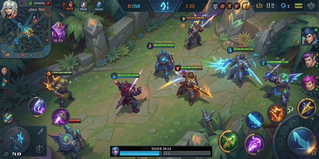 Tampilan gameplay R6R6 yang penuh aksi dalam pertempuran MOBA.