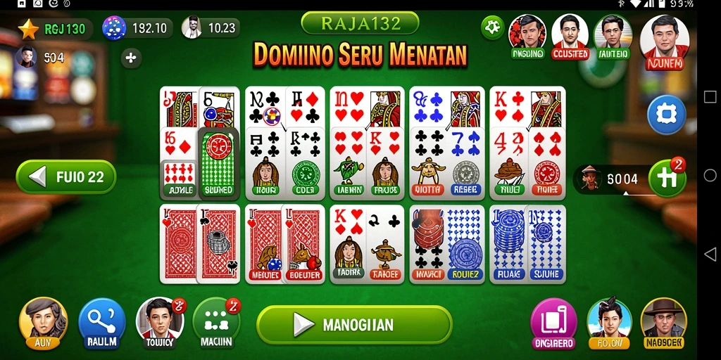 Tampilan gameplay seru dalam RAJA132 saat bermain Domino.