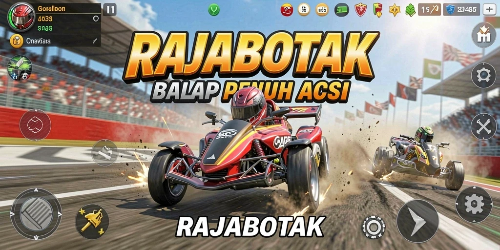 Tampilan gameplay balap seru di RAJABOTAK.