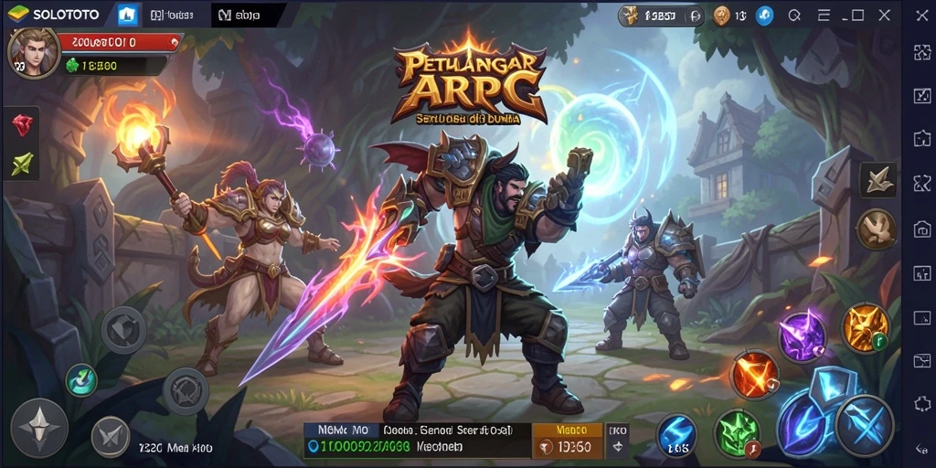 Tangkapan layar utama <strong>SOLOTOTO</strong> menunjukkan gameplay yang intens dan menarik di dunia ARPG.