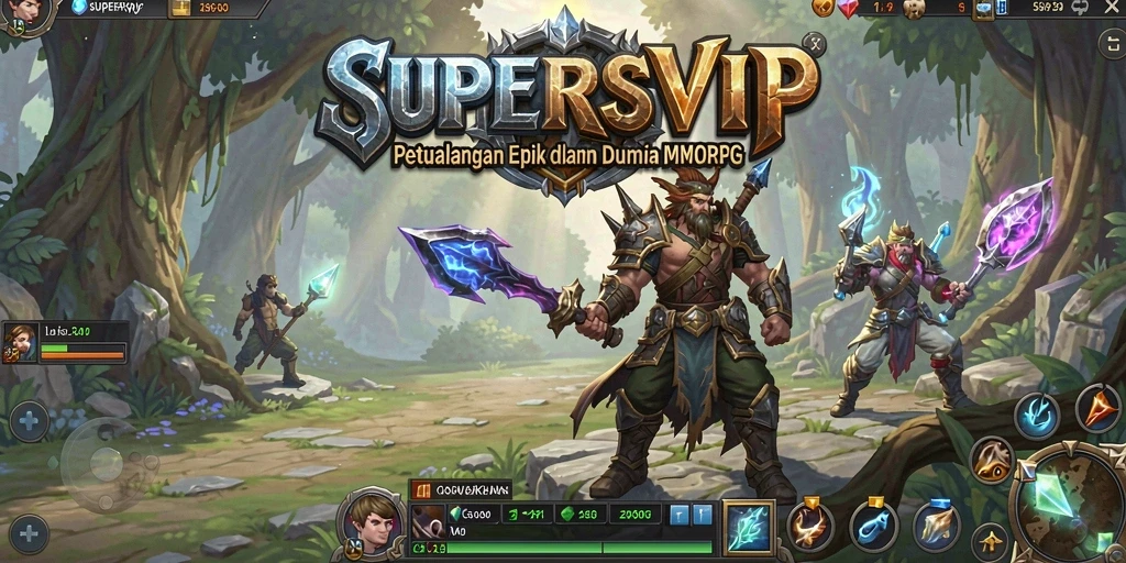 Tampilan gameplay <strong>SUPERSVIP</strong> yang menarik di dunia MMORPG.