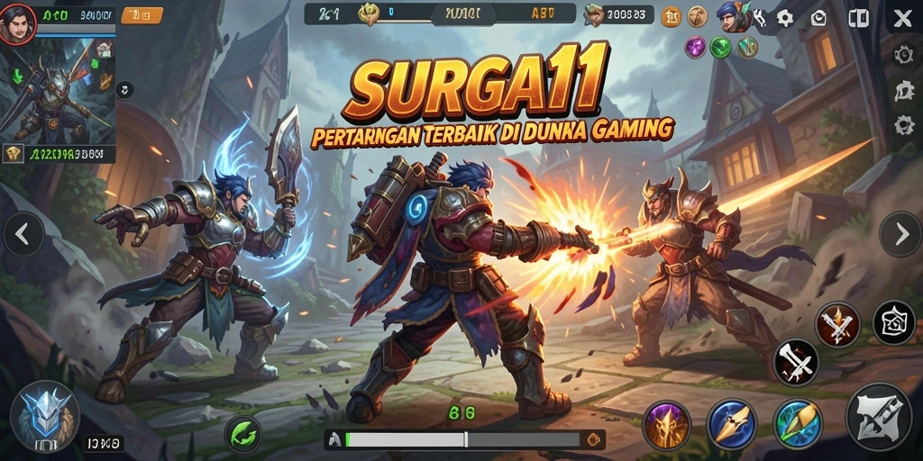 Tangkapan layar gameplay <strong>SURGA11</strong> menampilkan pertarungan yang mendebarkan.