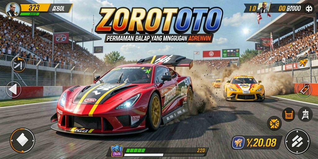 Gameplay ZOROTOTO yang mendebarkan dan penuh aksi balapan.